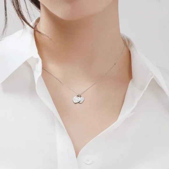 Tiffany & Co. Double RTT Mini Heart Necklace - Picture 2 of 6